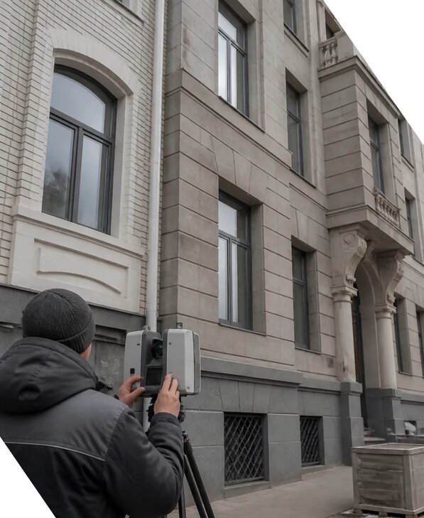 Лазерное сканирование фасадов зданий для обследования в Кинели